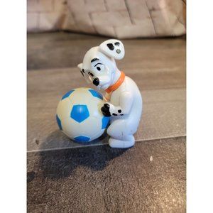 Dalmatian dog playing soccer ball toy figure